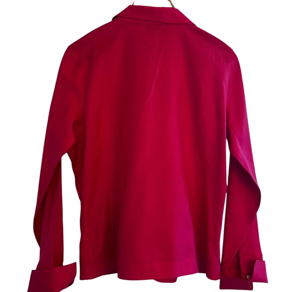 Talbots Womens 12 Pink Herringbone Wrinkle Resistant Stretch Button Down Shirt - Picture 2 of 7